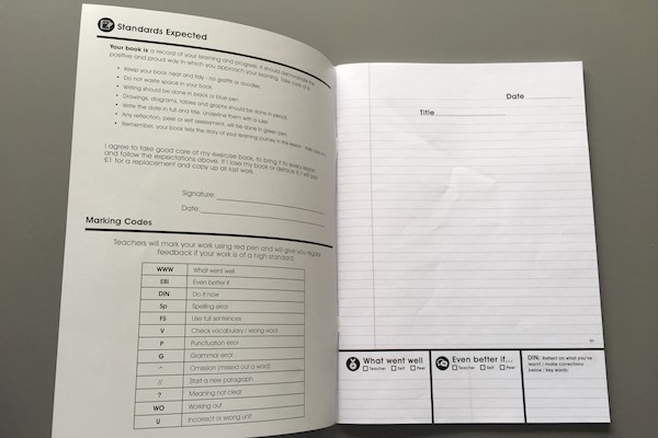 Secondary Exercise Book Examples - 100% Bespoke